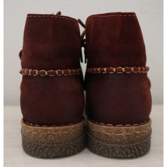 Born BR0027644 Women's Sz 6M Dark Red Distressed Calyn Suede Booties - Picture 2 of 15